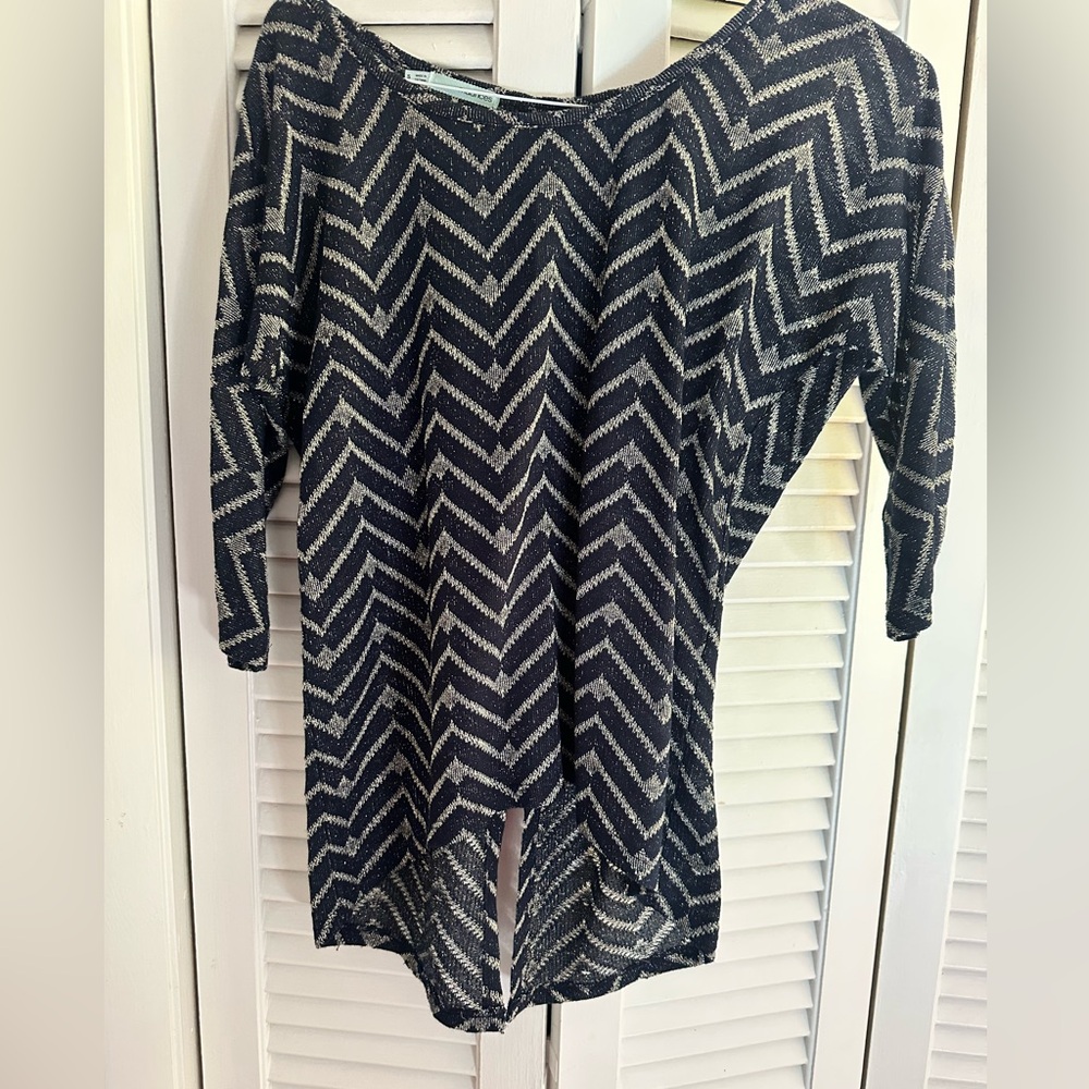 Maurices Black and White Geometric Sweater